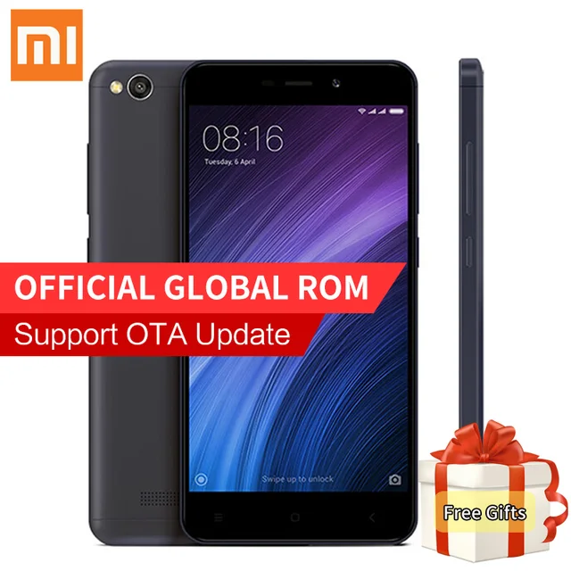 Оригинал xiaomi redmi 4а мобильный телефон snapdragon 425 quad core 2 ГБ RAM 16 ГБ ROM 13.0MP Камера 1280x720 P MIUI 8.1 3120 мАч Redmi4A