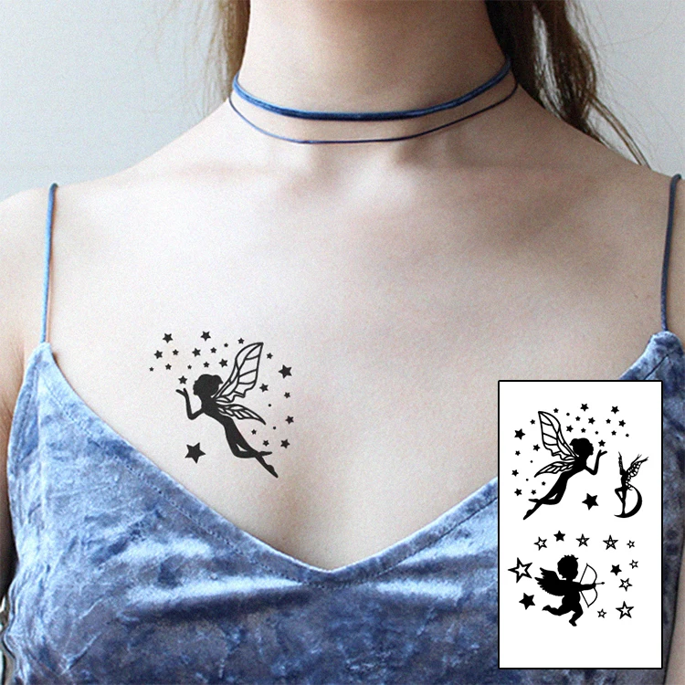 Siyah Melek Bebek Sinek Kanat Angels Marka Moda Su Gecirmez Gecici Dovme Etiket Dovme Dovme Erkek Kadin Flas Sahte Kina Wm101 Fake Henna Tattoo Stickersticker Tatoo Aliexpress