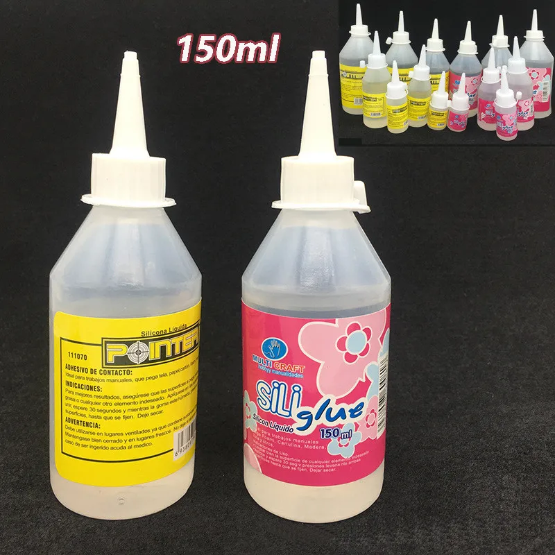 

150ML Silicone Liquid Glue Textile Clothes Fabric Wood School Epoxy Resin Student Stationery Store Clear Rubber DIY Craft Bottle