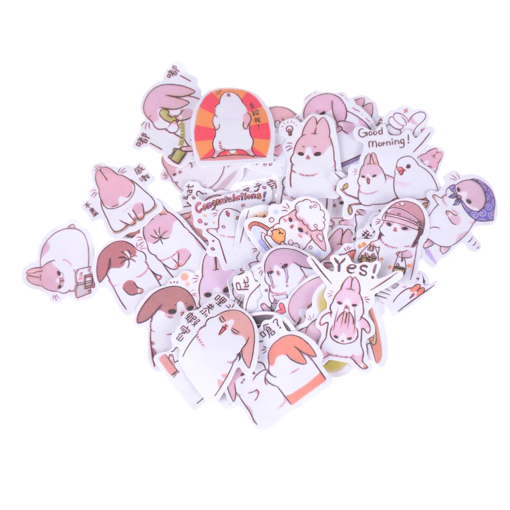 40 шт./партия Горячая Распродажа, ПВХ Kawaii Deco серии пухленьких кроликов Pet Упаковка наклейки Школьный набор карандашей