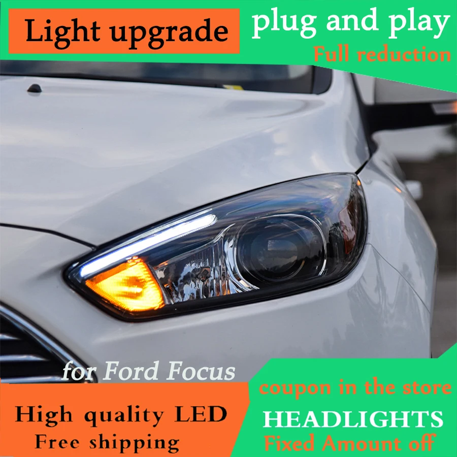 D YL автомобильный Стайлинг для Ford Focus 3 светодиодный фары 2015 2016 focus ST стильный DRL H7 Hid