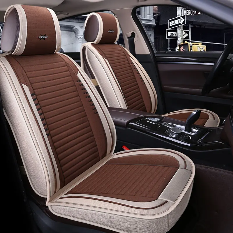 

OUMANU 5Seats( Front+Rear) 3D Styling Car Seat Cover For Toyota Camry 40 RAV4 Verso FJ Land Cruiser LC 200 Prado 150 120