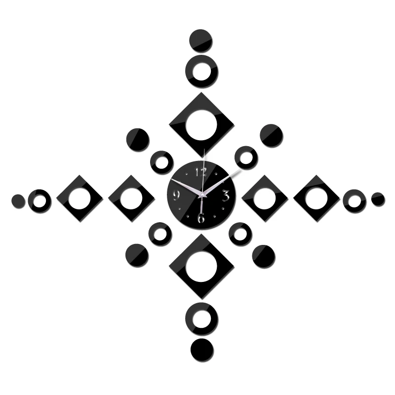 

new arrival acrylic mirror wall clock clocks needle home decoration modern design diy sticker stickers watch free shipping