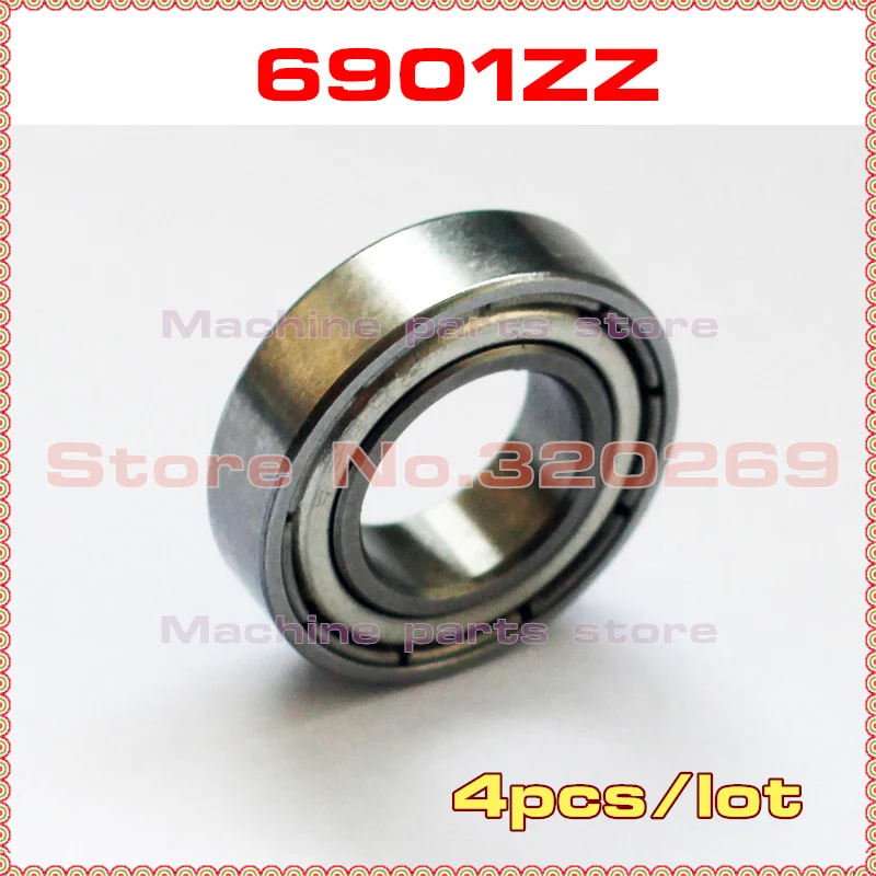 5PCS 6901-2RS 6901RS Deep Groove Rubber Shielded Ball Bearing 12mm*24mm*6mm
