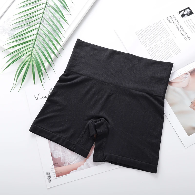 Женские защитные брюки стрейч трусики мини шорты бесшовное нижнее белье Лето - Цвет: Черный