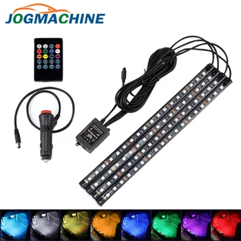 

Car RGB LED Strip Light Colors Decorative Atmosphere Lamps Auto RGB Pathway Floor Light Car Interior Light Mobile Phone Remote