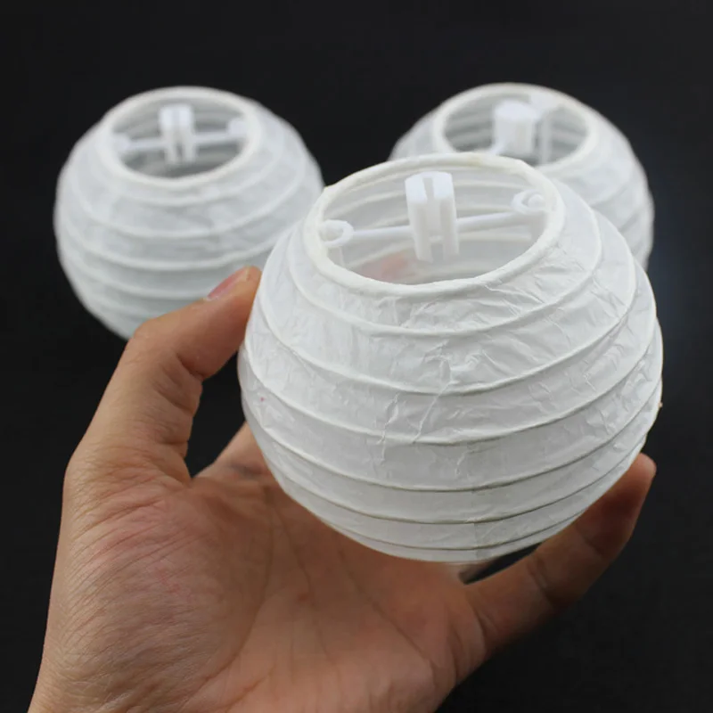 30pcs 4" Round White Lanterne Papier for Wedding Birthday Party Decor