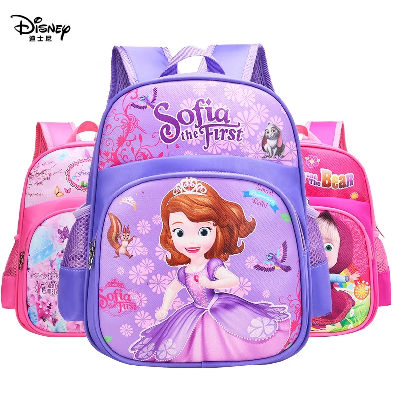  Disney cartoon backpack Frozen elsa and Anna girls cute primary school bag burden reduction kinderg - 33002493535