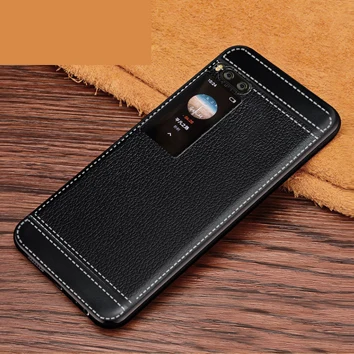 Smile Case for Meizu Pro 7 Plus 6GB 64GB 128GB Soft Black silicone Classic litchi stripes Meizu Pro 7 Plus Cover case leather 