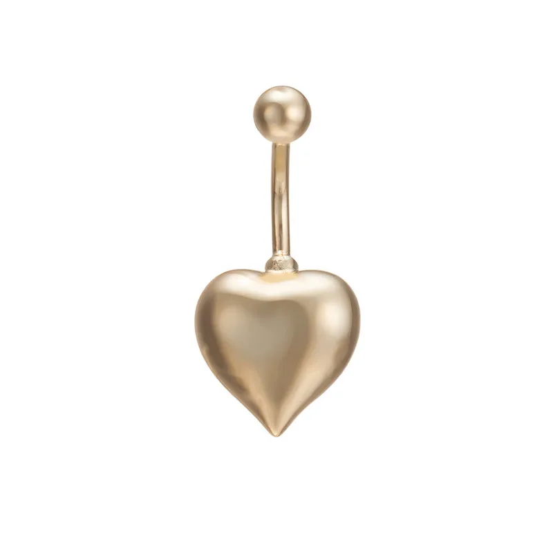 

Sweet Heart Smooth Gold Navel Rings for Women Gold Filled Large/Small Belly Button Ring Body Piercing Female Jewelry SMT-114