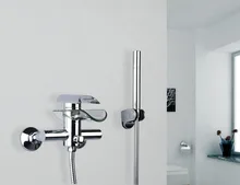 8208 construcción y bienes raíces de pared de vidrio cascada de latón cuenca del fregadero mezclador de la bañera del grifo con pistola