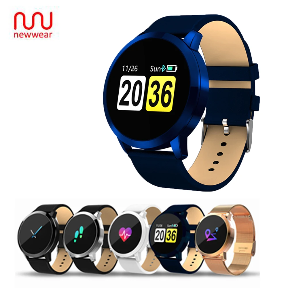 Newwear Q8 OLED Bluetooth Smart Watch Stainless Steel Waterproof Wearable Device Smartwatch Wristwatch Men Women Fitness Tracker