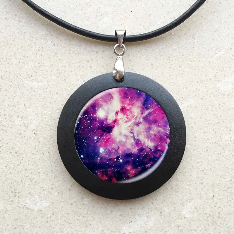16 Черная Nebula Helix подвеска Nebula ювелирное изделие галактика рыба черное дерево ожерелье спиральная Туманность Созвездие Шарм Aquarius universe - Окраска металла: 16