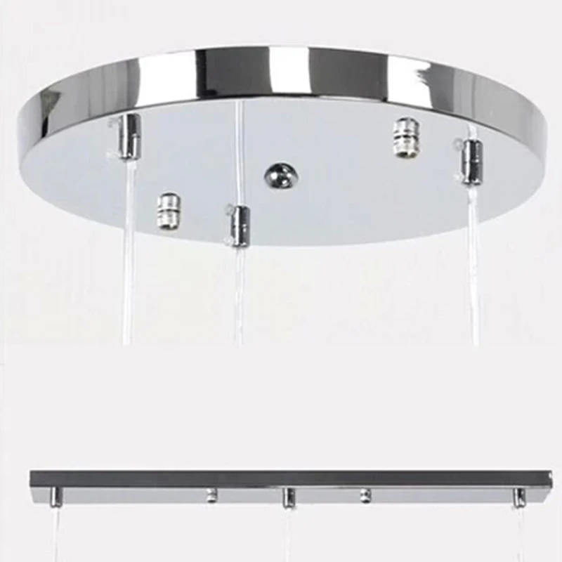 One/Three Lamps Chandeliers Ceiling Plate Base High-grade Light Round Plate Chrome Round Rectangular Chandelier Canopy Plate