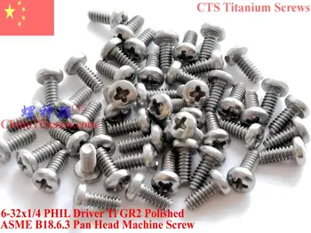 

Titanium screws 4-40x1/4 Pan Head 1# Phillips Driver Ti GR2 Polished 50 pcs
