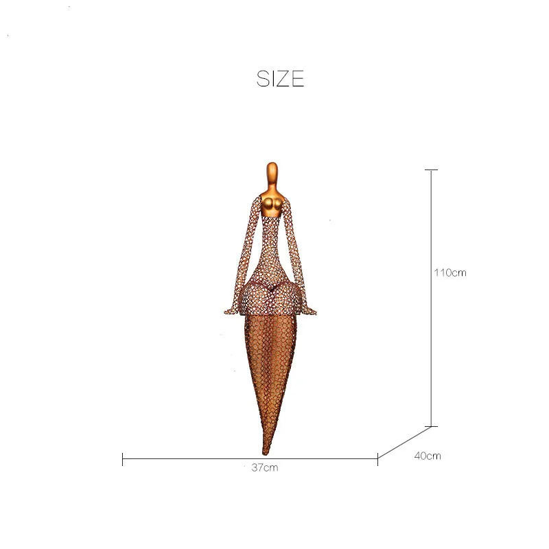 Украшение для отеля, лобби, боди-арт, металлический орнамент, абстрактные креативные поделки, украшения для дома, Русалка