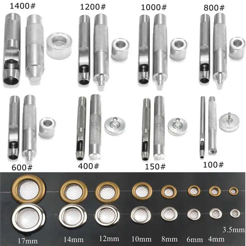Eyelet Punch Die Tool Set+20 Sets Eyelet Leather Craft Clothing Grommet Banner