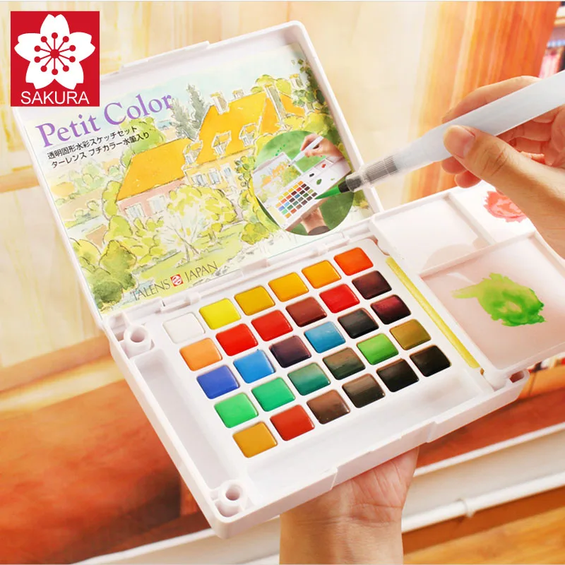 SAKURA 36/48/60/72Color Watercolor Painting Box,Portable Solid Petit