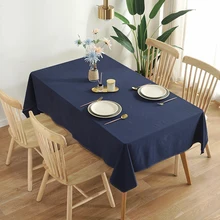 Solid Color Cotton Tablecloth Home Kitchen Dining Table Cover Hotel Tablecloth Rectangular Table Cloth Wedding Party Decoration