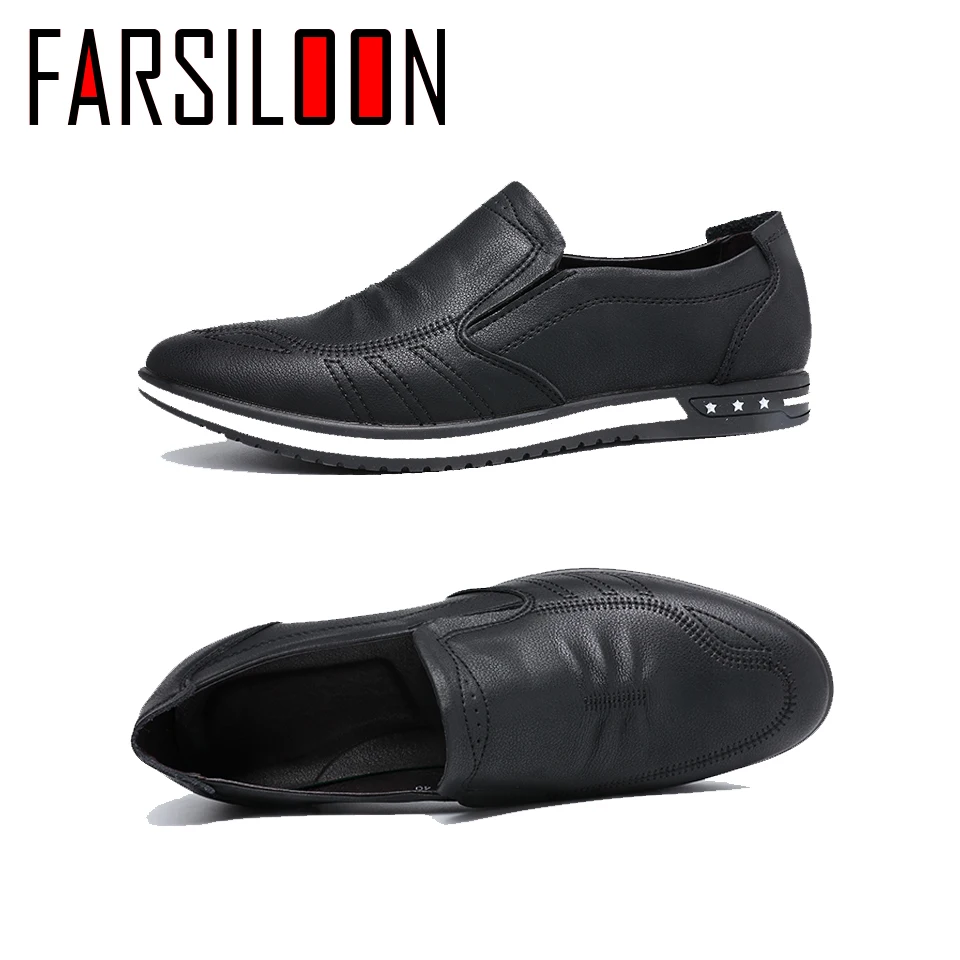 Casual Leather Men Shoes New 2018 Fashion Man Shoes Male Sneakers Slip-On High Quality Spring And Autumn Big Size NP103