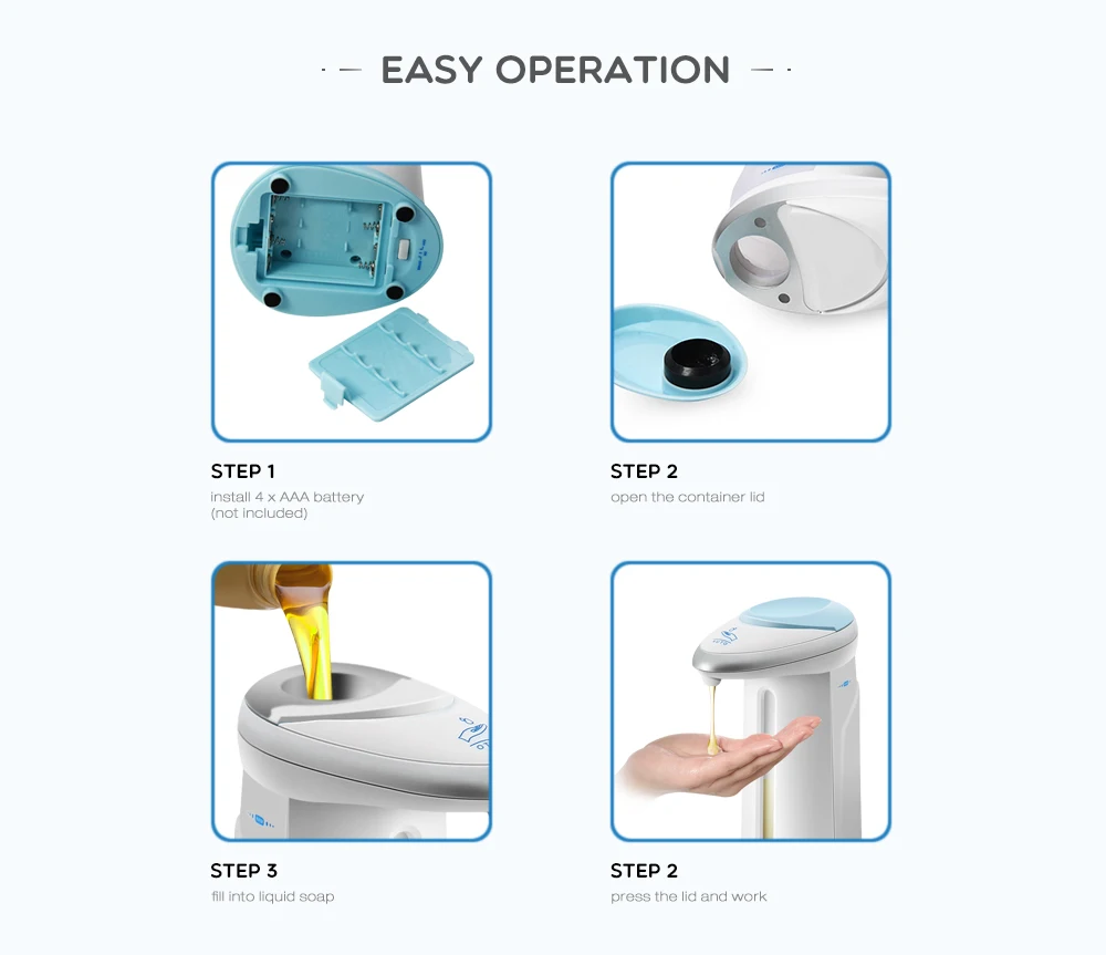 AD - 08 400ml Stainless Steel Automatic Soap Dispenser Touchless Sanitizer Dispenser