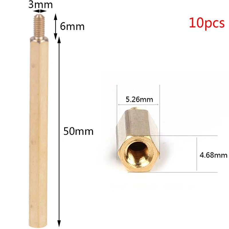 10 шт./лот латунь медь M3 Шестигранная стойка противостояние ПОДДЕРЖКА РАСПОРНАЯ стойка печатной платы Мужской-Женский разделитель/женский разделитель - Цвет: N12