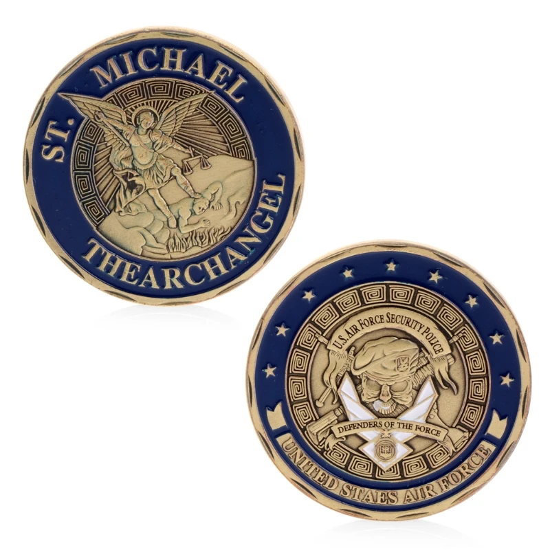

Saint Michael The Archangel Commemorative Challenge Coins Collection Token Art