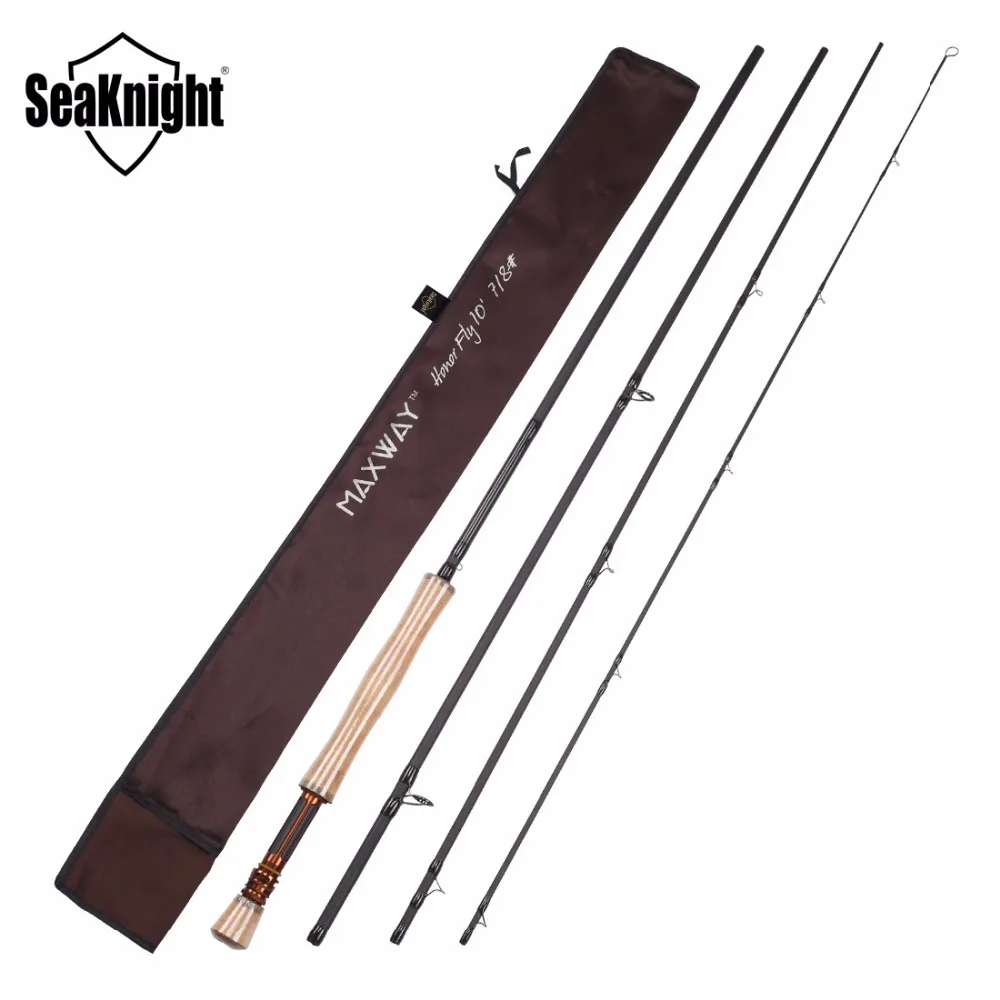 

SeaKnight MAXWAY Series Honor 7/8# 4 Sections 3.0M Fly Fishing Rod 40T Carbon 3A Soft Wooden Handle FUJI Rings Fly Rod