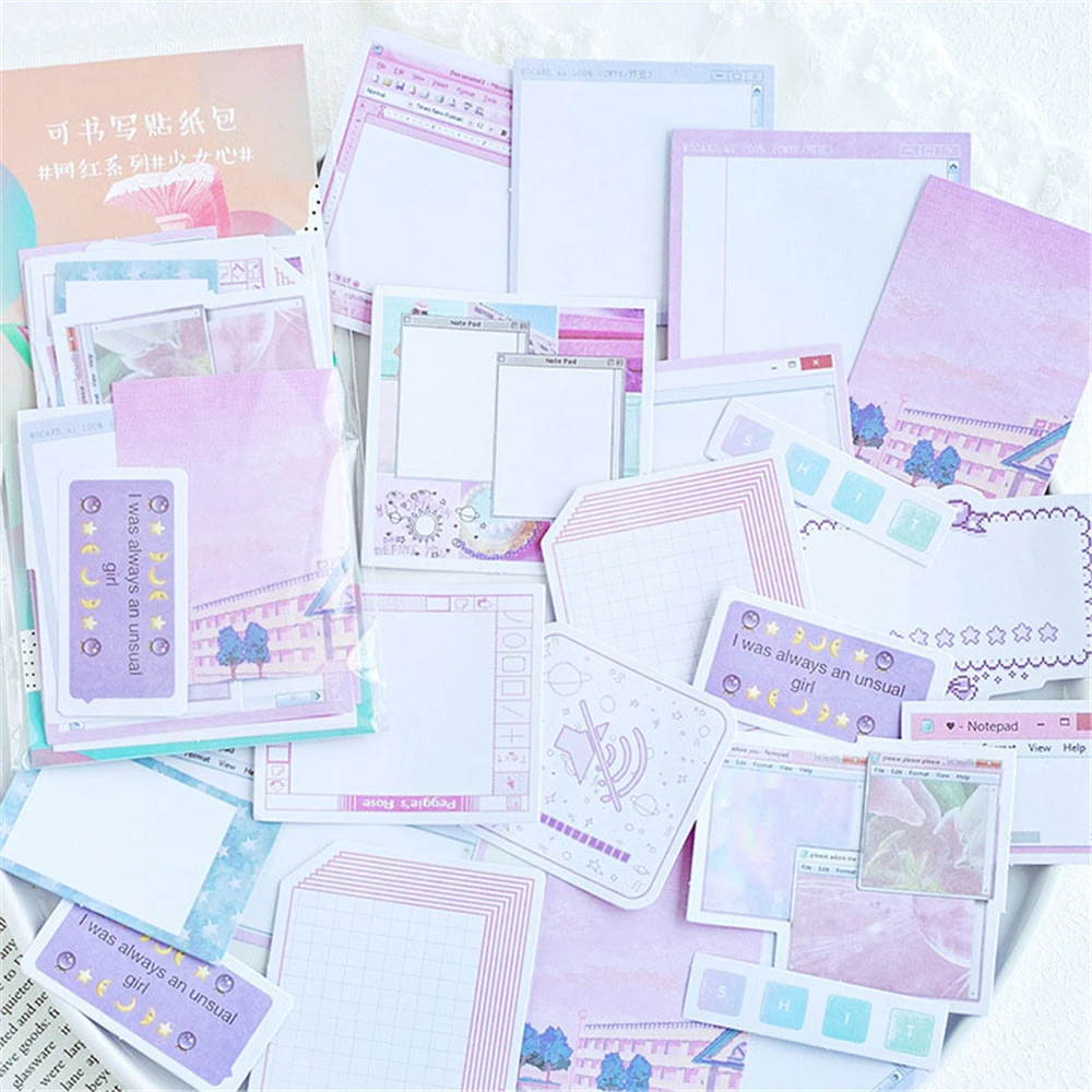 

45pcs/pack Irregular Shape Scrapbooking Stationary Photo Album Journal Stickers Self-adhesive Memo Pad Paper Sticker