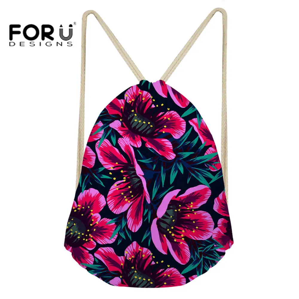 

FORUDESIGNS Sport Gym Sack Small Drawstring Backpack Bag for Women Fitness and Cycling Beach Backpack Bag Dance Bag Outdoor