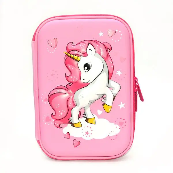 Pencil Case School EVA Trousse Scolaire Stylo Box Cute Unicorn Kawaii Astucci Estuches Lapices Etui Pennen Girls Stationery - Цвет: Pink unicorn