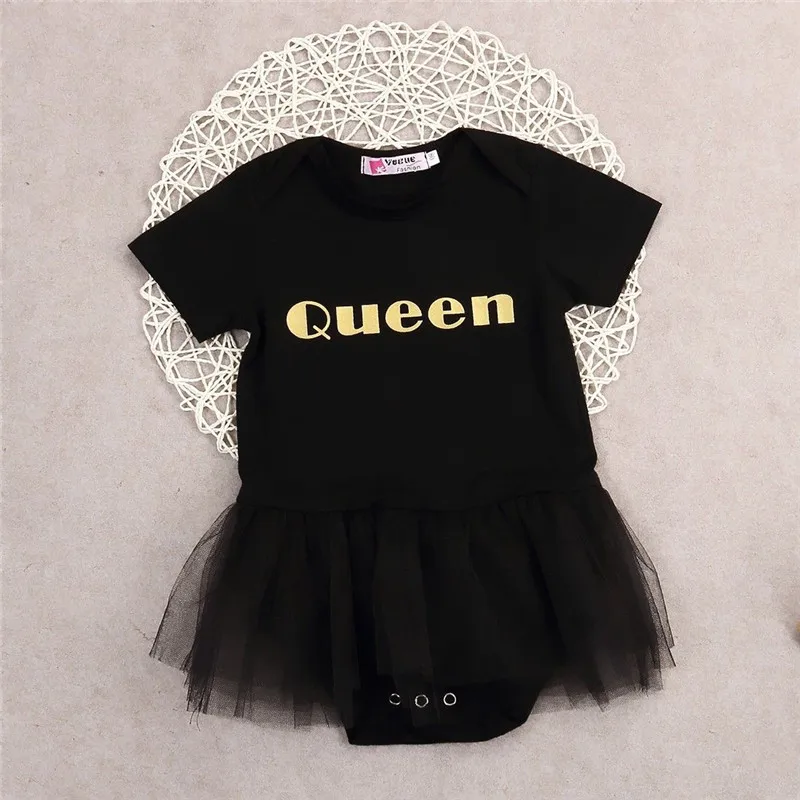 

Black Baby Girls Queen Tutu Dress Bodysuit One-piece Jumpsuit Summer New Design Baby Clothes