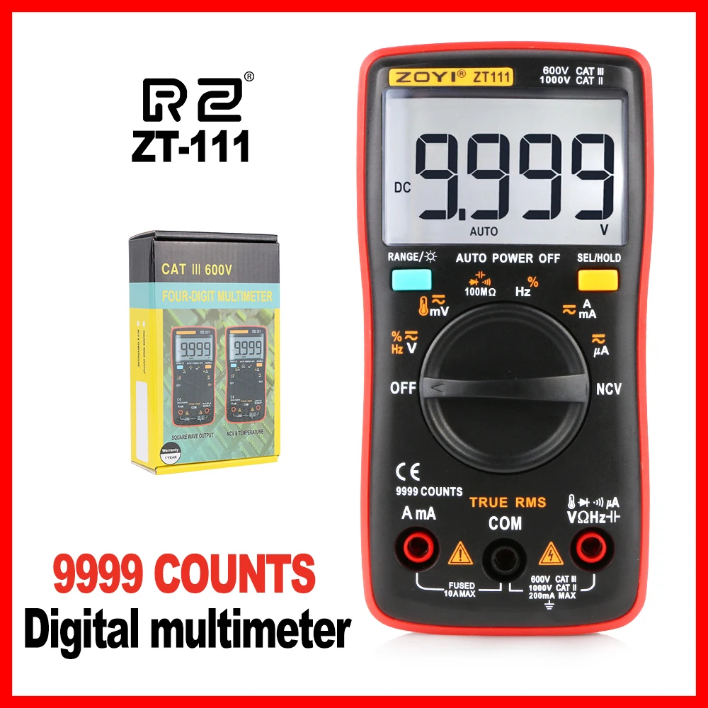

Professional Digital Multimeter Industrial LCD Multimeter Backlight Auto Range ZT111