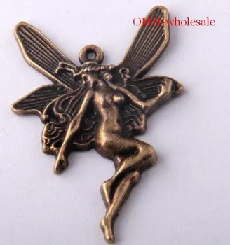 

OMH wholesaleFree ship 20pcs bronze fairy charm pendants necklace Bracelets charms 42X30mm DZ99
