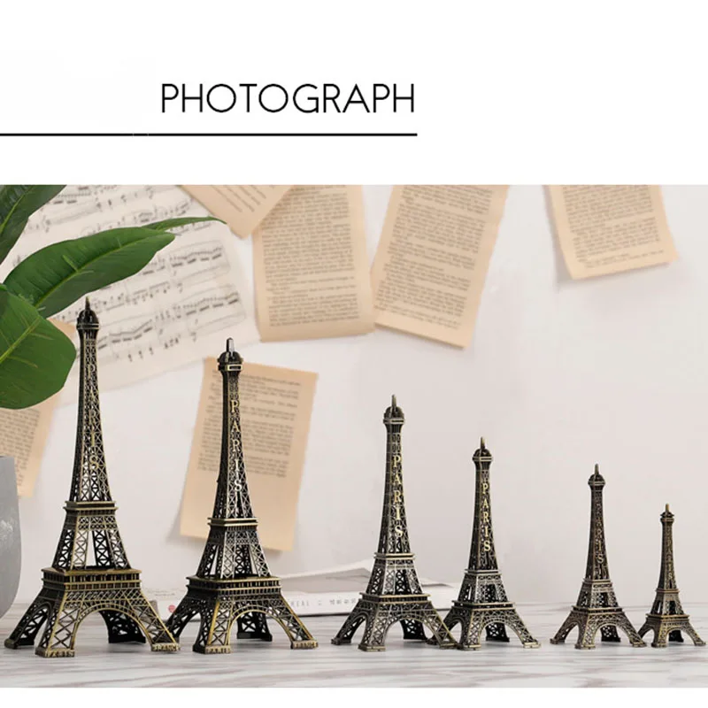 8-60cm Metal Paris Eiffel Tower Crafts Creative Souvenir Vintage Figurine Craft  Model Table Miniature Desk Ornaments Home Decor (7)