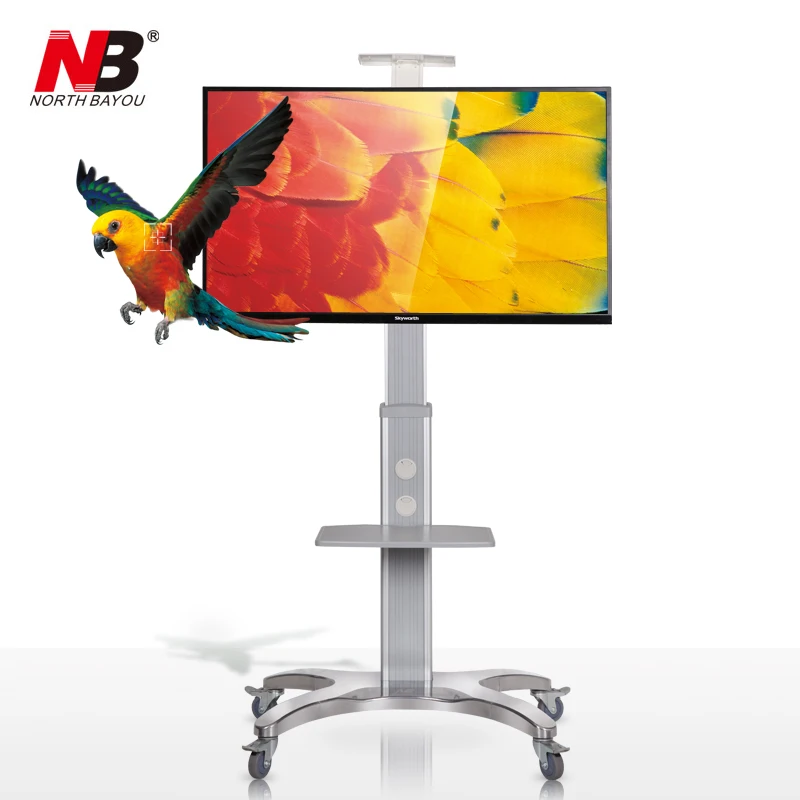 

NB AVF1500-50-1P Aluminum Alloy 32~65 inch TV Mount Trolley Flat Panel LED LCD Plasma TV Cart with AV shelf and Camera Holder