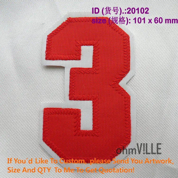 

2016 Direct Selling New Arrival Appliqued Iron-on 3d Handmade Parches Ropa Fallout 20102 The Arabic Numeral 3 Patch Of Iron On