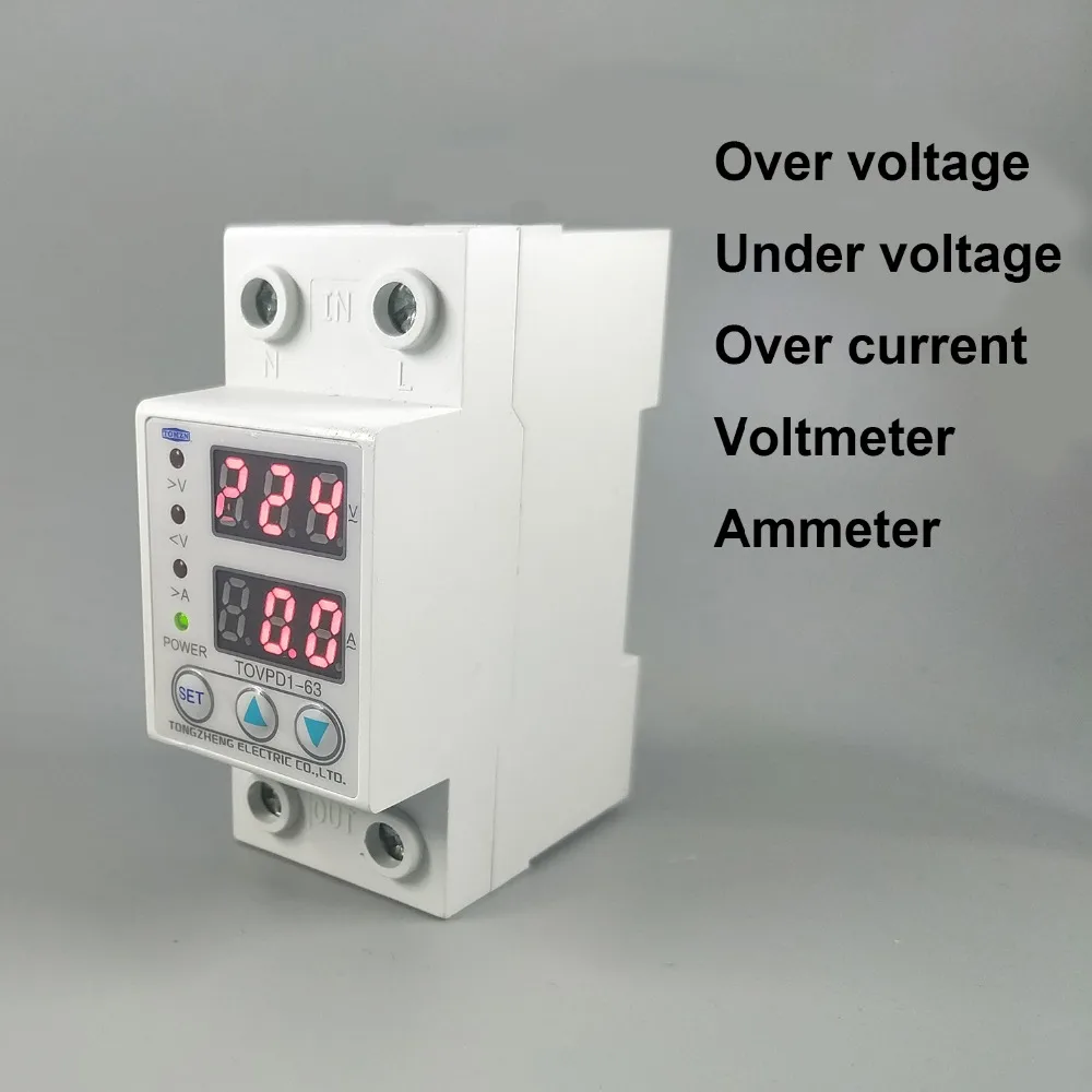 60A 230V din-рейка регулируемое над и под напряжением ...