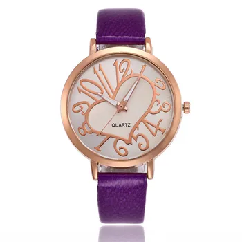 

FUNIQUE Lovely Women Watches Heart Numerals Clock Montre Femme Watch Women Leather Quartz Hours Ladies Wristwatch Dropshipping