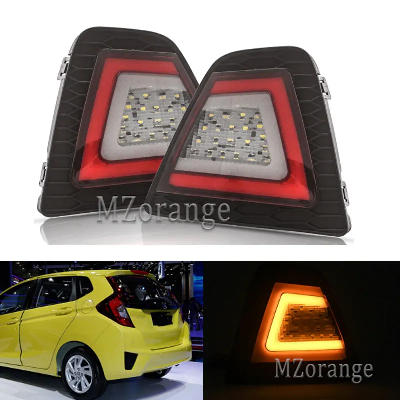 

MZORANGE 1 set Rear Tail Lights Brake Lights for Honda JAZZ FIT 2015 2016 2017 Bumper Lamp Turn Signal Reversing Warning Light