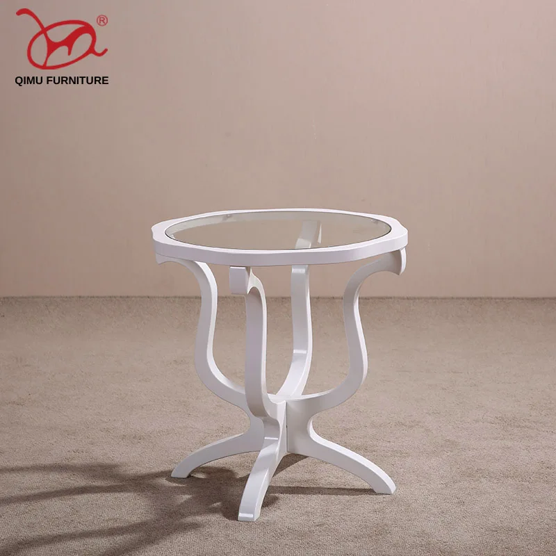 High quality solid wooden tea coffee end table living room antique furniture round minimalist modern M226