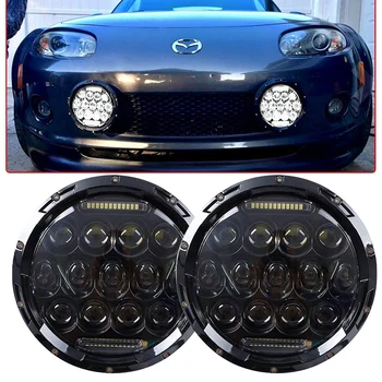 

2pcs 75W LED Headlight 7inch Round LED Headlamp Bulb with Hi/Lo Beam DRL for Jeep Wrangler JK TJ CJ 1997-2017 Cruiser Hummer H1