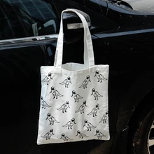 Женские сумки через плечо с мультяшным принтом на молнии, холщовые сумки, модные женские повседневные Простые школьные сумки для студентов