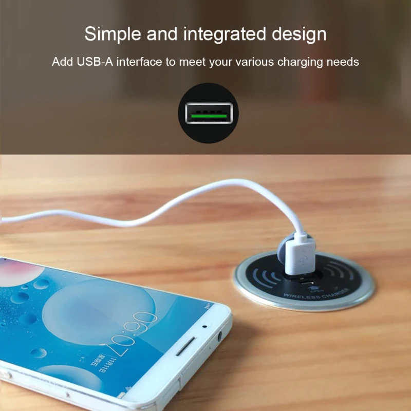 5 Вт Qi Настольный беспроводной зарядный блок водонепроницаемый usb type C встроенный