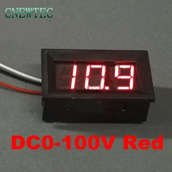 

5PCS 3 Wire Red LED digital display Voltage Panel Meter Voltmeter With Reverse Polarity Protection range DC0-100V 00029988
