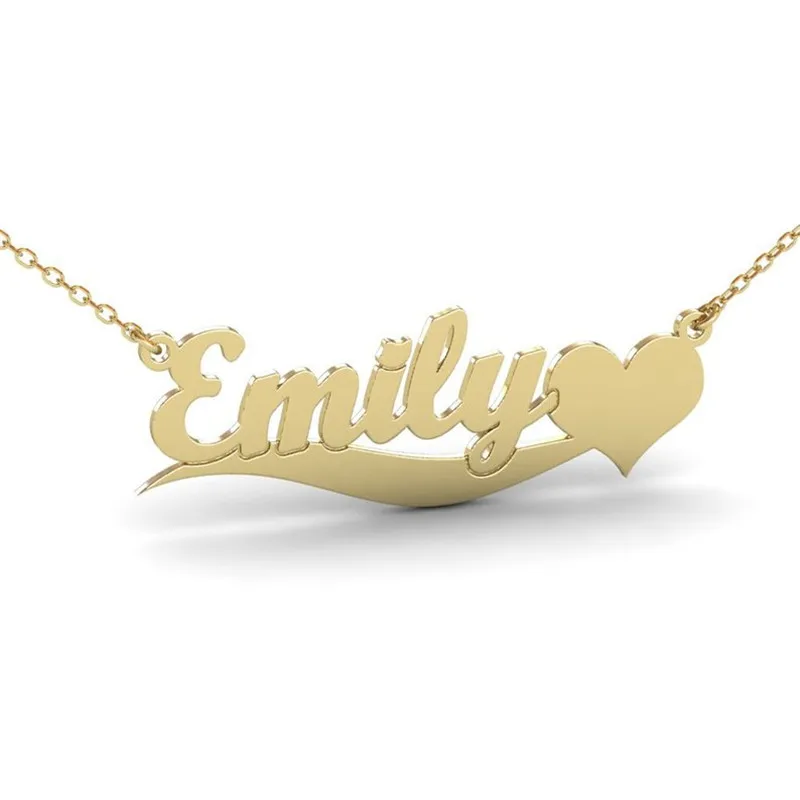 

Custom Name Necklace Personalized Love Heart Monogram Initials Gold Chain Silver Choker Pendants Necklaces hip hop jewelry gift