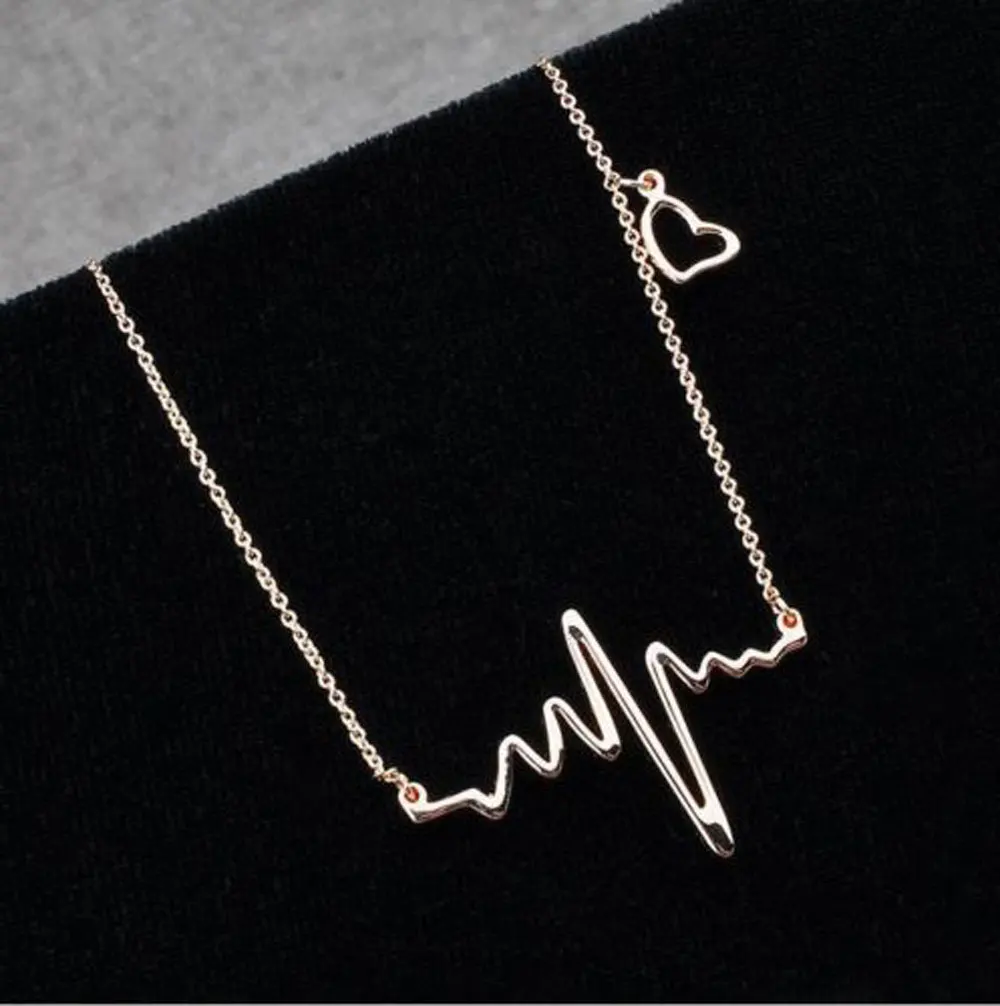 5pcs/lot Lovely EKG charming necklaces 