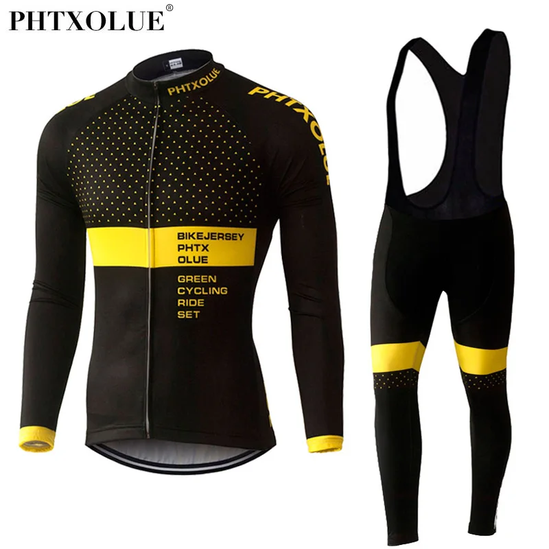 Kopen Phtxolue Winter Thermische Fleece Fietsen Kleding Set Maillot Ropa Ciclismo Invierno MTB Fiets Truien Fiets Sportkleding QY370