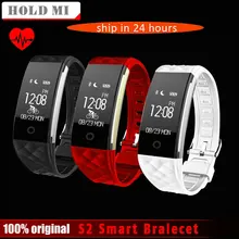 S2 Bluetooth Smart Браслет Водонепроницаемый Сенсорный экран браслет монитор сердечного ритма SmartBand браслет для Android IOS Телефон