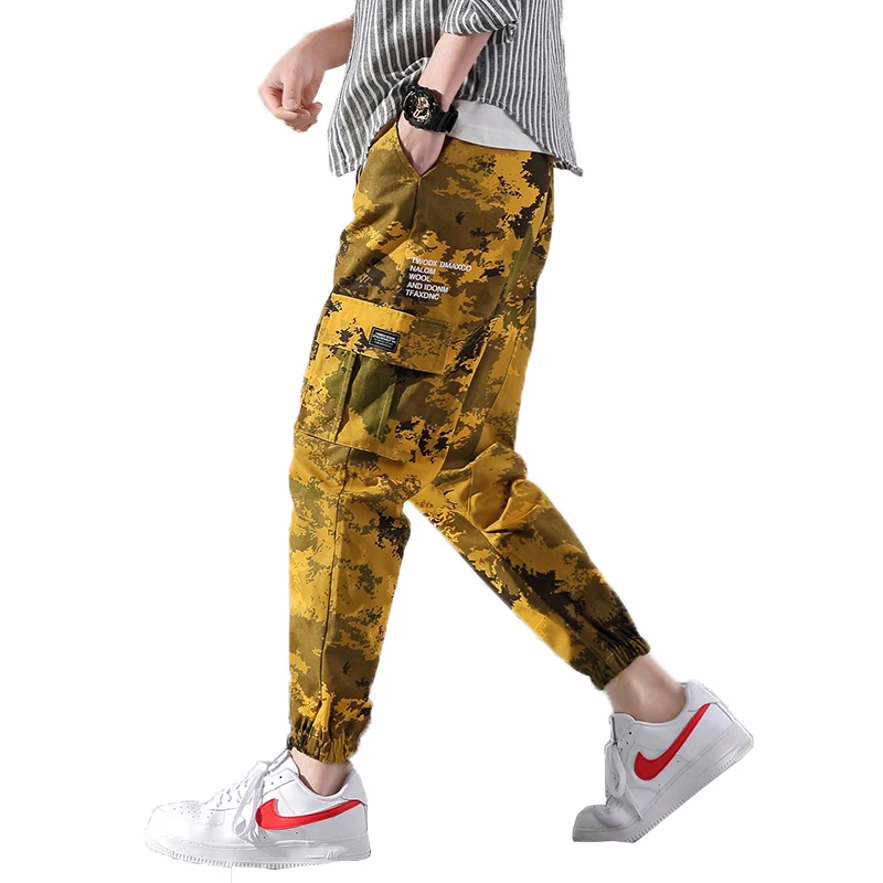 

2019 Brand men cargo Pants Men Fashion Streetwear Hip Hop Harem pants Mens Jogger Pants Youth Casual Spring Ankle Banded Pants